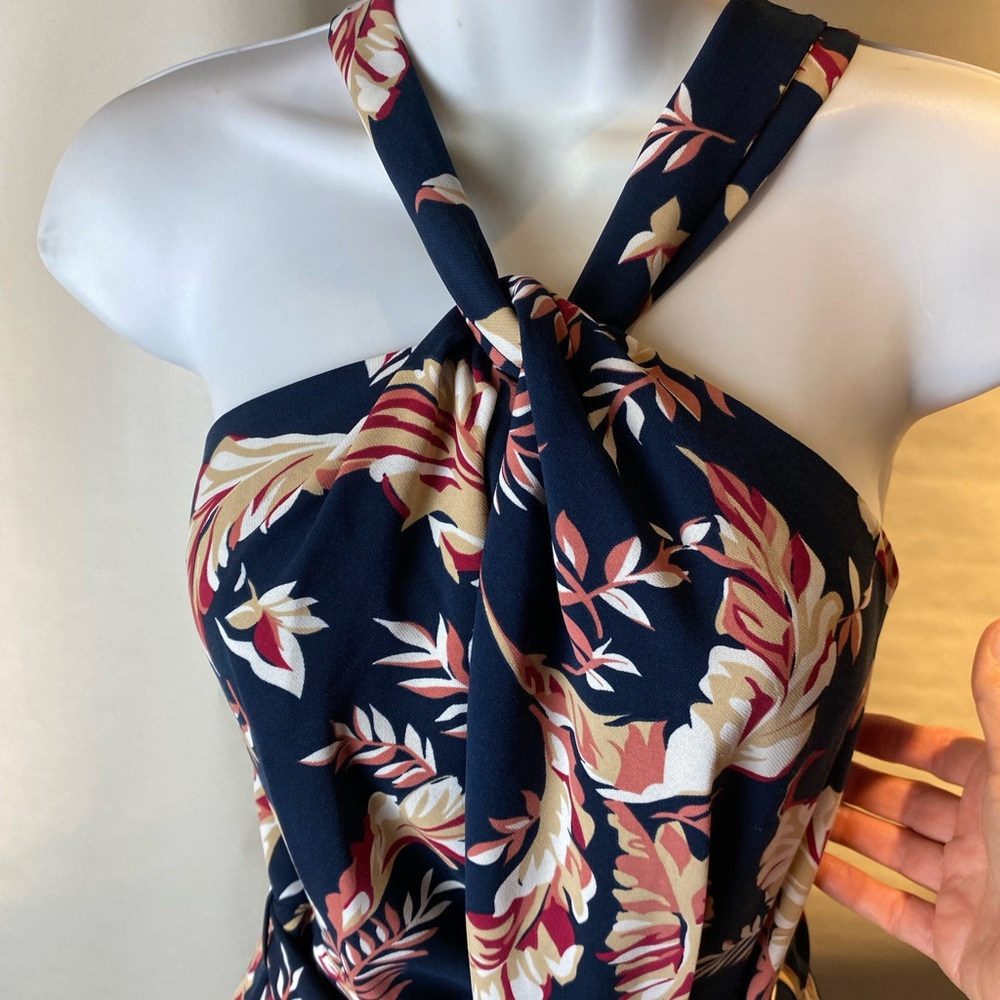 Joie Strapless Jumpsuit in Navy and Pink Floral - Picture 6 of 13
